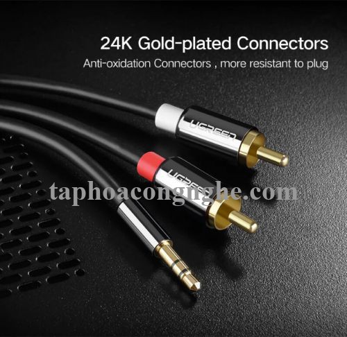 Ugreen 20779 0.5M màu Đen Cáp âm thanh 2 đầu Bông sen sang 3.5mm Dương mạ vàng AV116 30020779